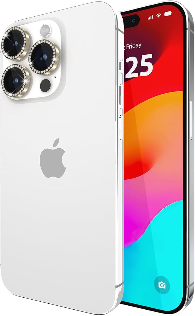kate spade new york iPhone 15 Pro/iPhone 15 Pro Max Camera Lens Protector with Aluminum Rings - Crystal