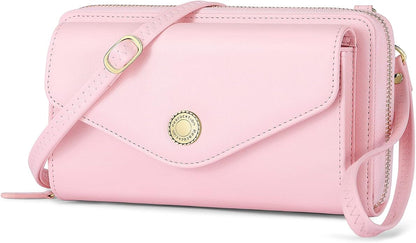 Peacocktion Crossbody Bags for Women RFID Wristlet Wallets Travel Vegan Leather Small Clutch Purses with Phone Pocket Zipper