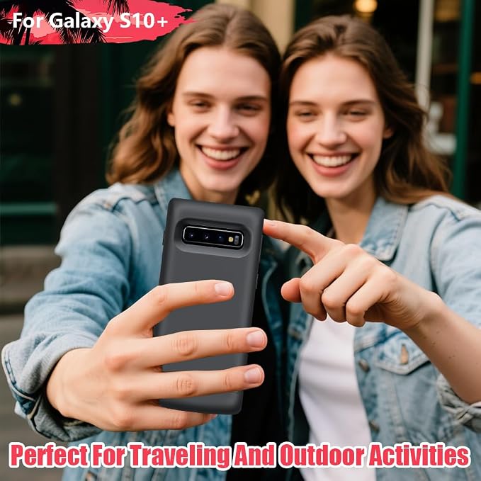 New Version Battery Case for Samsung Galaxy S10+ Plus, 6000mAh Rechargeable Extended Battery Charging Charger Case, Add 1.5X Extra Juice (6.4 Inches) Black