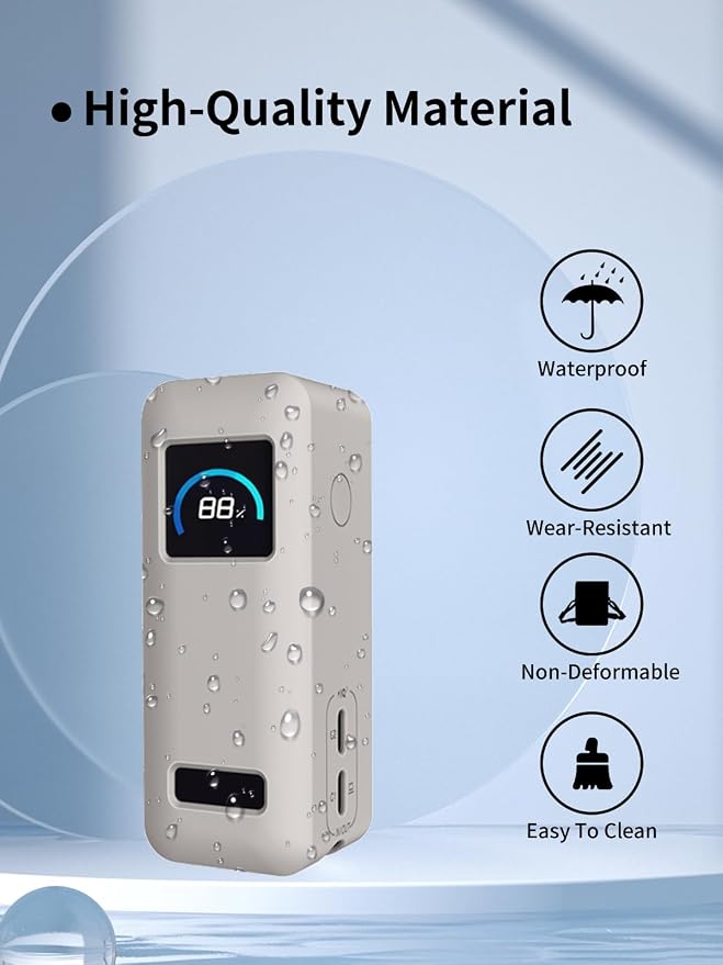 Compatible with Anker Prime Power Bank,9,600mAh Battery Pack with 65W Output,Premium Silicone Shockproof Protection Skin Touch Charging Port Accessible,Grey.