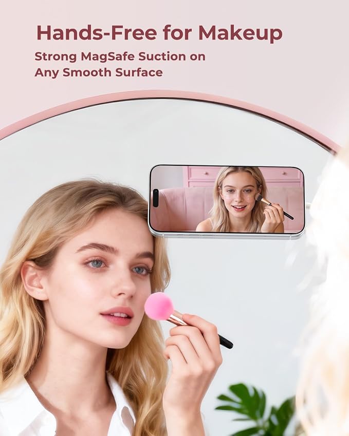 Syncwire Magnetic Suction Phone Mount for MagSafe, Silicone Octo Cup Buddy Sticky Grip Ring Holder, Hands-Free/Selfie/Video for TikTok & Instagram Influencer/Creator, iPhone Compatible,Pearl White