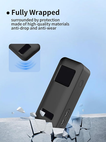 Compatible with Anker Prime Power Bank,9,600mAh Battery Pack with 65W Output,Premium Silicone Shockproof Protection Skin Touch Charging Port Accessible,Black.