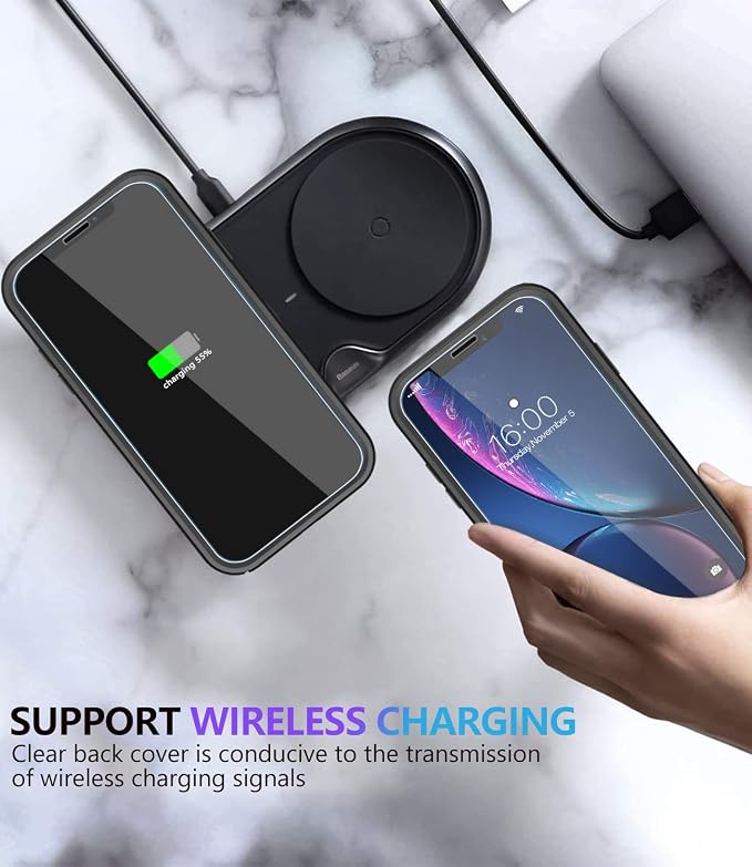 Diverbox for iPhone XR Case [Tempered Glass Screen Protector] [Shockproof] [Dropproof] Heavy Duty Protection Phone Case Cover for Apple iPhone XR (Black)