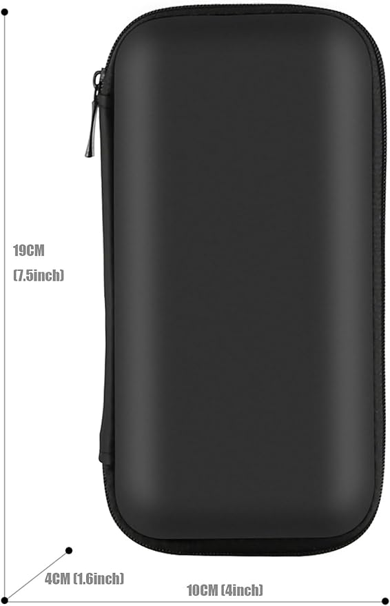 iMangoo Travel Essential Electronics Organizer Pouch Charger Case, Shockproof Dual Zipper Power Bank Cables Tech Accessories Purse, Men & Women Travel Must Have Storage Bag, 6.5x3.2x1 inch Black