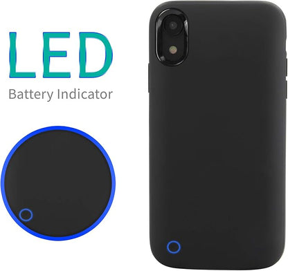 BoxWave Battery Compatible with Apple iPhone XR - RocketPack Slim Edition, Ultra Slim, High Capacity Battery Cover - Jet Black