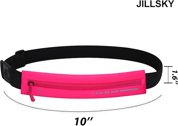 Slim Waterproof Fanny Pack Belt Bag for Women & Men – Bounce-Free Adjustable Running Belt, Lightweight Phone Holder Waist Pouch for Jogging, Workout, Travel, Money Belt