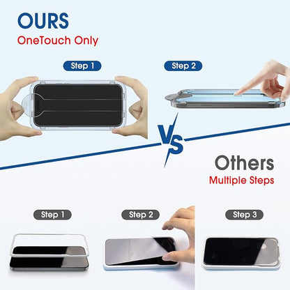 amFilm OneTouch Screen Protector for iPhone 17 Pro 6.3'' + Camera Lens Protector | Auto-Alignment Install | Bubble Free | 9H Tempered Glass | Shatterproof | FHD Clarity | Case Friendly | 2+4 Pack