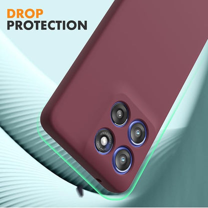 Case for Motorola Moto G Stylus 5G 2025, 2 Pack Tempered Glass Screen Protectors, Soft TPU Liquid Silicone Shockproof Gel Case-Burgundy
