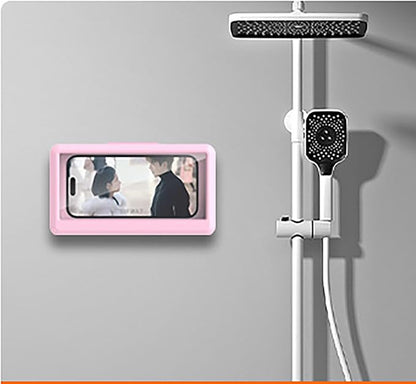 YIKANGHENG Bathroom Phone Waterproof Case, 7.5 in x 4.3 in Pink Plastic 360 Degree Rotatable Shower Phone Waterproof Box with Touch Screen (Pink)