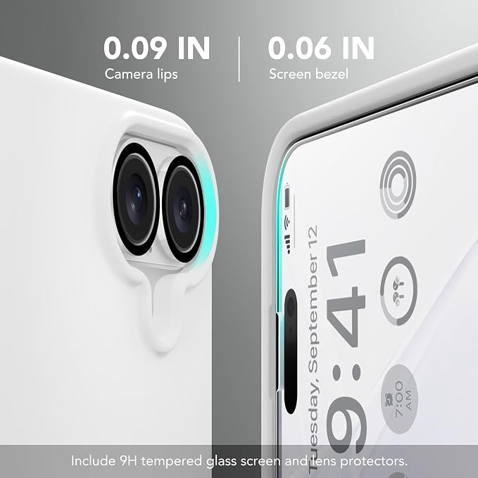 GONEZ Magnetic for iPhone 16 Case, Compatible with MagSafe, [Screen Protector + Camera Lens Protector], Liquid Silicone Shockproof Protective Phone Case for iPhone 16 6.1", White