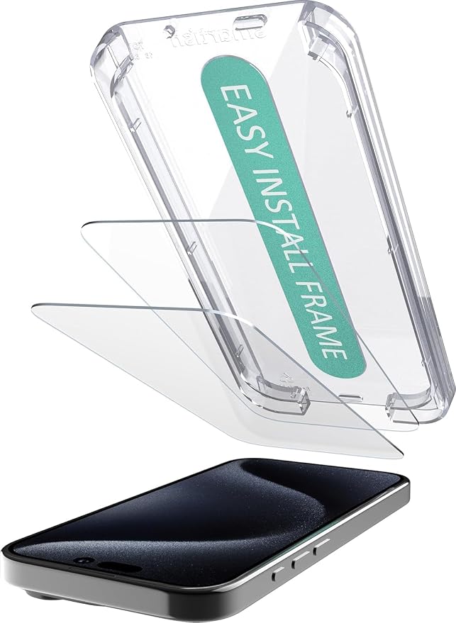 Smartish® iPhone 17e / 16e Screen Protectors - Tuff Sheet - 2-Pack Tempered Glass Easy Install Frame [Scratch Resistant] Case-Friendly For Apple iPhone 17e/16e/14/13/13 Pro - Clear 2-Pack
