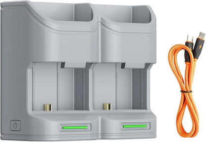 Dual USB C Charger Case, PD Fast Charging Box with 2 SD and 2 TF Card Slots, Real Time Power Monitoring and LED Indicators