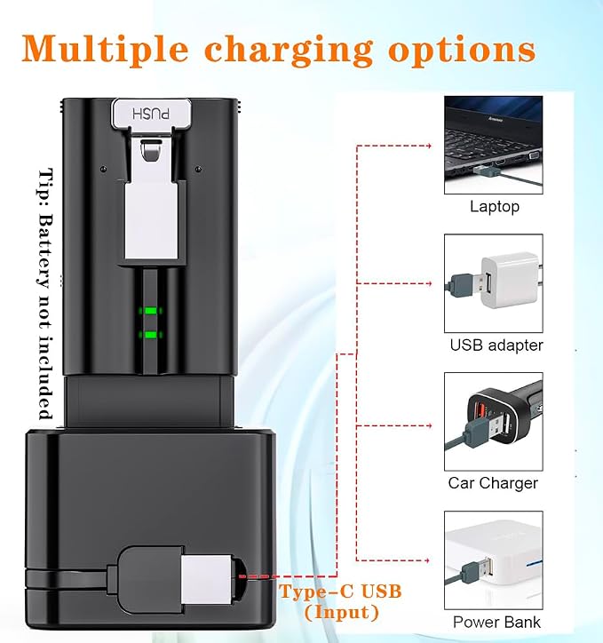 Upgraded,1Pack Batteries Charger,A Charger Compatible with Ring Batteries and Others, LED Digital Display,Dual Charging,for Doorbell Camera 2/3/4,3Plus,Spotlight/Stick Up Cam