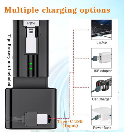 Upgraded,1Pack Batteries Charger,A Charger Compatible with Ring Batteries and Others, LED Digital Display,Dual Charging,for Doorbell Camera 2/3/4,3Plus,Spotlight/Stick Up Cam