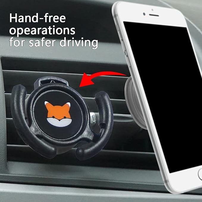 Car Vent Mount Holder 2 Pack - Compatible with Popsocket - Car Mount made for Pop Socket Grips Collapsible Phone Holder for Pop Mount with Secure AC Vent Clip, Horizontal Air Vent ONLY (Black)