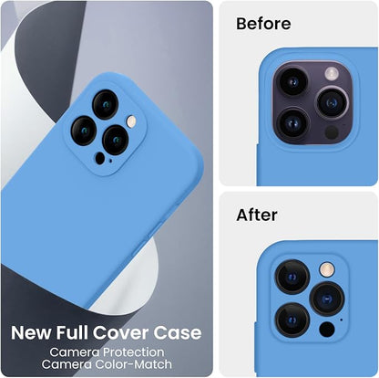 FireNova Designed for iPhone 14 Pro Max Case, Silicone Upgraded [Camera Protection] Case, Soft Anti-Scratch Microfiber Lining Inside, 6.7 inch, Blue
