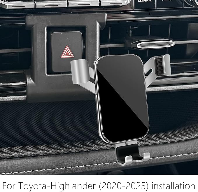 Car Phone Holder for Toyota Highlander 2020-2026 and Toyota Highlander Hybrid 2020-2026 Auto Interior Accessories Best Cell Phones Mount Cellphone Mobile Cradle Charging Navigation Screen Stand