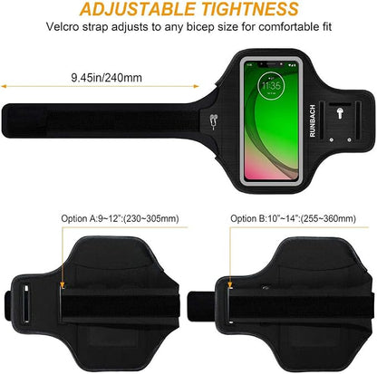 Armband for Motorola Moto G Series/G Power/G Play/Signature/Fusion/Razr/Edge Series (Black)
