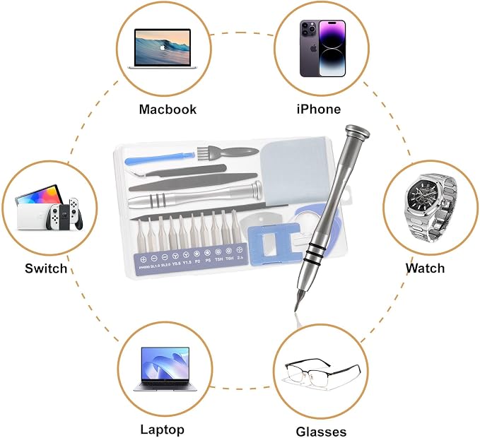 4Pcs Phone Clamp Screen Repair Tool Kit Fix Cracked Cell Phone Screen Clamps Clip Compatible for iPhone,Samsung,iPad,MacBook,Tablets & Other Cell Phone Screen Repair kit with Screwdriver Set