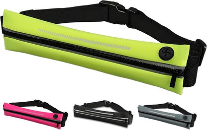 Lightweight Running Belt - Ergonomic Single or Double for Man and Woman - Perfect for running, training, sports (Single, Neon Yellow) designed for carrying Phone, Keys & Essentials