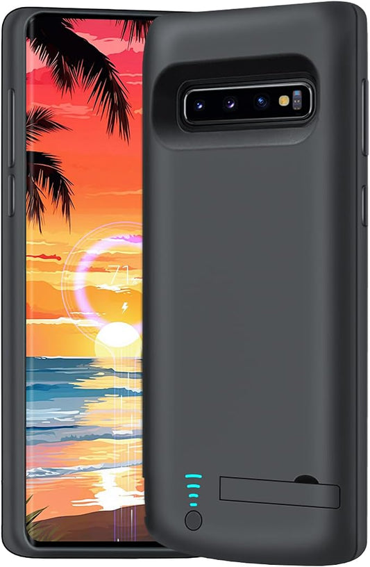 New Version Battery Case for Samsung Galaxy S10+ Plus, 6000mAh Rechargeable Extended Battery Charging Charger Case, Add 1.5X Extra Juice (6.4 Inches) Black