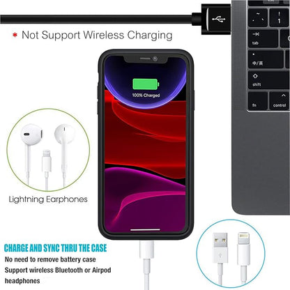 Battery Case for iPhone 11, Upgraded 7000mAh Rechargeable Portable Charging Case Compatible for iPhone 11 (6.1 inch) with Carplay Extended Battery Pack Charger Case (Black)