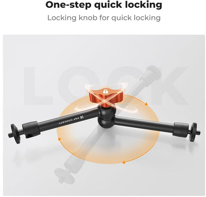 K&F CONCEPT 9.8" Magic Arm Clamp Kit with 1/4" & 3/8" Thread Screw 360° Ball Heads Articulating Magic Arm with Tripod Mount Adapter for Gopro/LED Lights/Monitor/Flash/Microphone/DSLR Camera