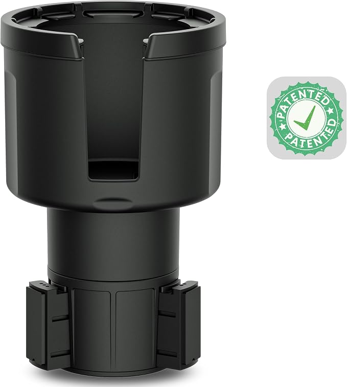 Swigzy Car Cup Holder Expander Adapter for Large Water Bottles - [Patented & Upgraded] - Holds: Hydro-Flask, Yeti, Nalgene, Owala, 32-40oz - Adjustable Expandable Insert Extender - Universal