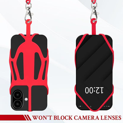 HOTEMIA Silicone Phone Lanyard Holder with Carabiner, Universal Phone Strap,Anti-Theft Phone Case with retractable tether