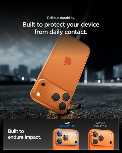 Spigen Camera Lens Screen Protector [GlasTR EZ Fit Optik Pro XL] Designed for iPhone 17 Pro [Case Friendly] - Cosmic Orange [1 Pack]