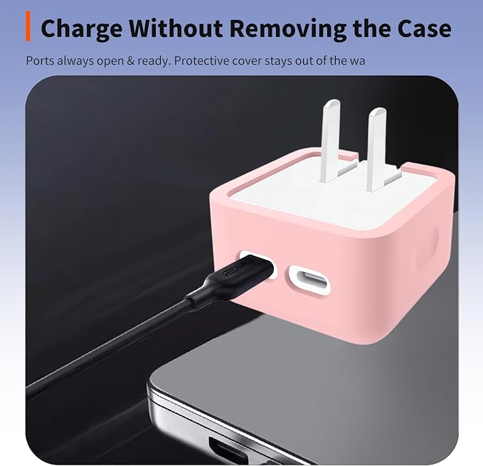 Case for Apple 35W Power Adapter – Soft Silicone Protective Cover for Dynamic Charger,Shockproof Dustproof Charging Block Protector Sleeve[Pink]