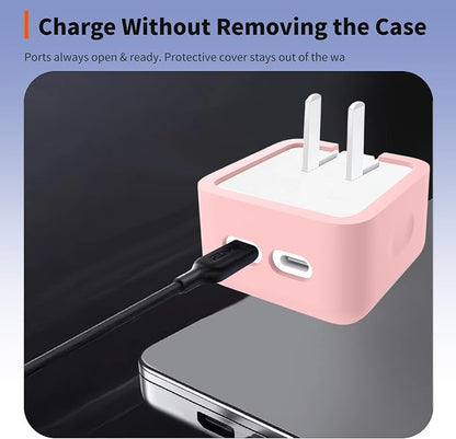Case for Apple 35W Power Adapter – Soft Silicone Protective Cover for Dynamic Charger,Shockproof Dustproof Charging Block Protector Sleeve[Pink]