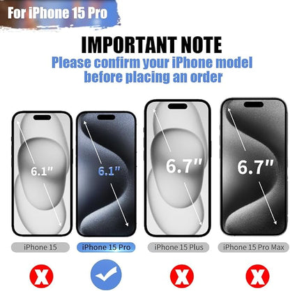 Battery Case for iPhone 15 Pro, 5000mAh Rechargeable Extended Battery Charging/Charger Case, Add 100% Extra Juice (6.1 inch) Black