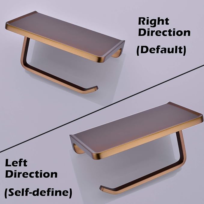 TRUSTMI Toilet Paper Holder with Phone Shelf, Bronze Bathroom Accessories Tissue Roll Dispenser Storage Wall Mounted, Brushed Rose Gold