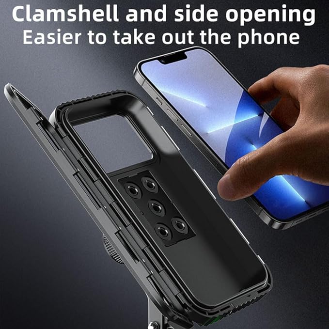Detachable Motorcycle Waterproof Phone Holder Bike Phone Mount (with Hanging Rope) ，Base for iPhone Series and More 4.0" – 7.0" Cellphone (Handlebar)