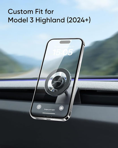 Magnetic Phone Mount for Tesla Model 3 2024+(Highland) - Strong MagSafe Car Phone Mount, Specifically for Center Vent Position Phone Holder,No Damage Installation & Interior Protection