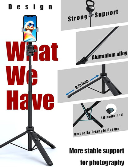 70" Tripod for Action Camera Extendable Selfie Stick Tripod for GoPro Max2/ Hero13/12/11/10 DJI OSMO Pocket 3 & Action 6/5 pro/4, Insta360 X5/X4