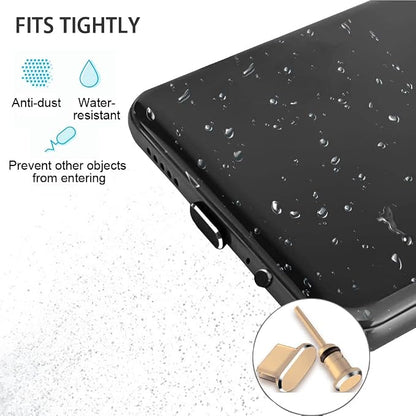 USB C Dust Plugs Charging Port Cover Protectors Caps Compatible with Samsung Galaxy S24 S23 S22 S21 S20 Ultra Plus Fe Type C Devices, Keep Dust/Dirt/Water/Lint from Charging Port (2PCS Gold)