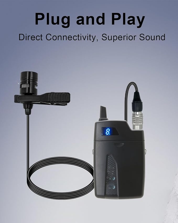 Lavalier Lapel Microphone Unidirectional Condenser Mic for Audio-Technica Wireless Bodypack Transmitter ATW-110G, ATW-T310, ATW-T701,ATW-T1000, ATW-T1001, ATW-T1000 (Hirose 4 Pin Plug)