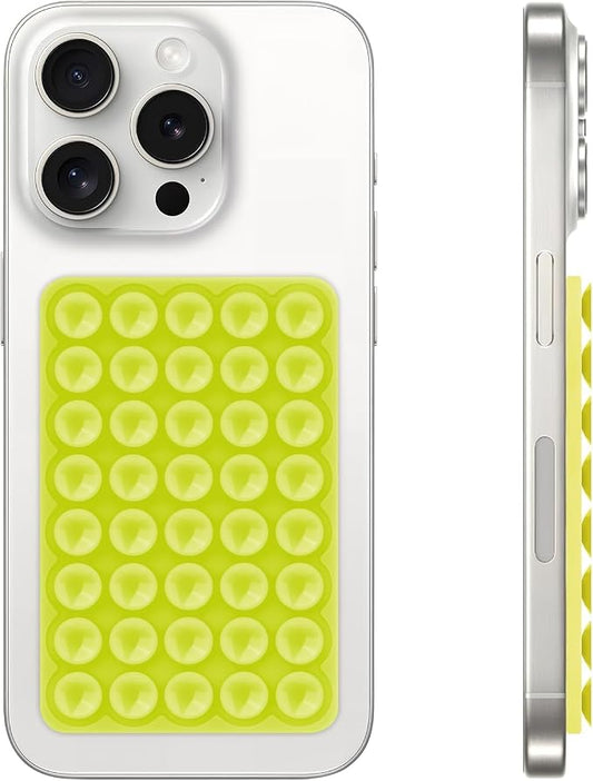 QxbBox Silicone Suction Cup Phone Case Mount, Hands-Free Strong Grip Holder for Selfies and Videos, Silicon Adhesive Phone Stand Sticky with Higher Suction Power for Cell Phone Green