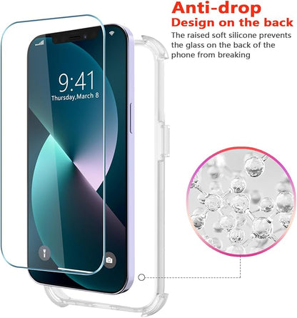 Diverbox for iPhone 13 Case [Compatible with MagSafe] [Shockproof] [Dropproof] [with Screen Protector ] 3in1 Heavy Duty Protection Phone Case Cover for Apple iPhone 13 (Clear Flash (Magnet))