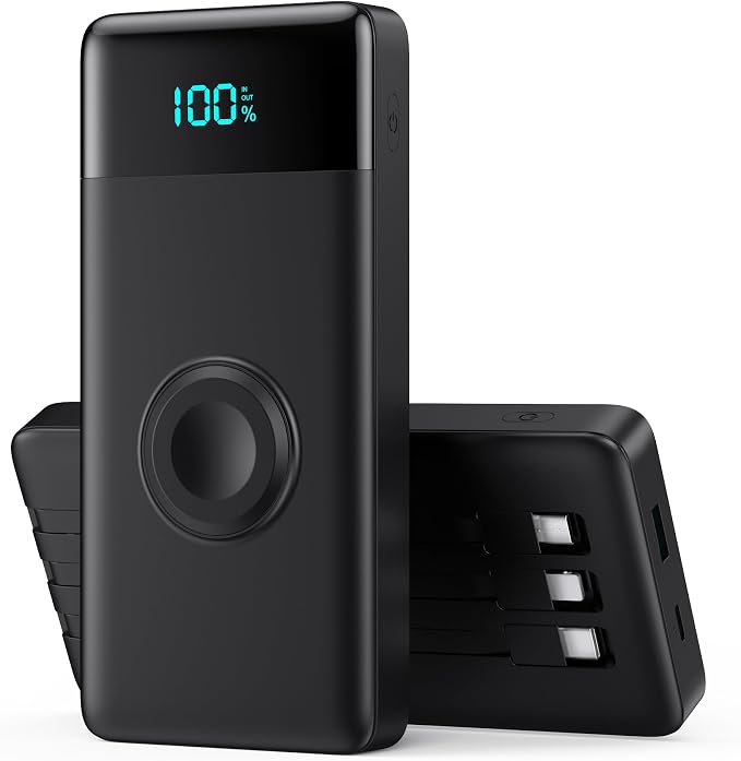 Portable Charger 10800mAh QC4.0+PD 25W Fast Charging USB C Power Bank,6 Outputs LCD Display Travel Battery Pack Compatible with iPhone 16/15/14/13, Android etc