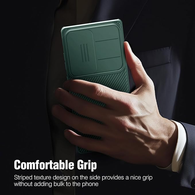 Nillkin for Samsung Galaxy S25 Ultra Case with Camera Cover, [Lens Protection] Mil-Grade Shockproof Protective Bumper Hard Cover Slim Phone Case for Galaxy S25 Ultra Cases 6.9'' Green