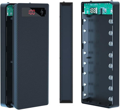 5V-2.1A Power 18650 Holder Organizer Batteries Box for Electronic DIY Holder DIY Bank Holder Case (Black-Regular Version) (Black)
