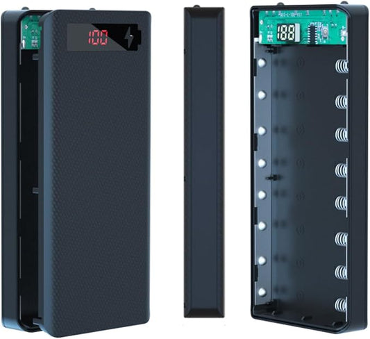 5V-2.1A Power 18650 Holder Organizer Batteries Box for Electronic DIY Holder DIY Bank Holder Case (Black-Regular Version) (Black)