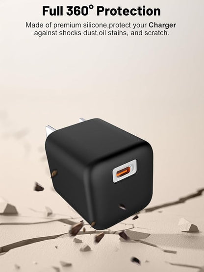 Silicone Protective Case for TORRAS IceNano 45W Charger, Full-Body Protective Cover with Precise Cutouts, Shockproof Dustproof Charging Block Protector Sleeve & Scratch-Resistant Sleeve (Black)