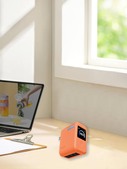 Case for Anker Prime 160W 3-Port Compact USB-C GaN Charger (Model: A2687), FJIASTB Kids-Friendly Soft Silicone Protective Cover, Shockproof, Waterproof (Orange)