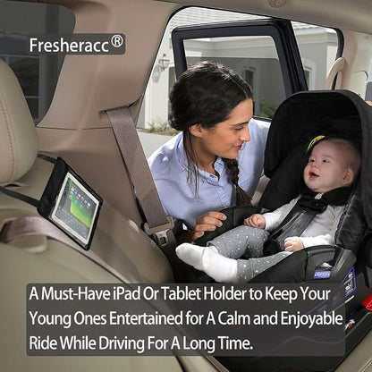 Car iPad Kindle Tablet Holder for Rear and Forward Facing Mirror, Car Mount Hanger Case for Vehicle Backseat Headrest Up to 10.5', Lightweight Washable and Portable (Black)