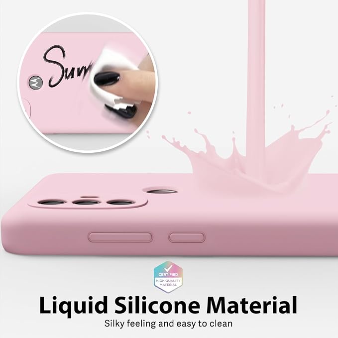 oakxco for Motorola Moto G Power 2022 Phone Case/Moto G Play 2023 Phone Case Liquid Silicone, Thin Slim Soft Rubber Gel TPU Plain Simple Cover for Women, Matte Solid Color,Rose Pink