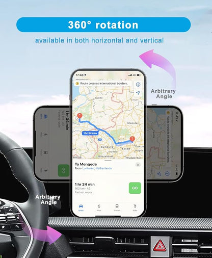 Car Phone Holder for 2025 Kia EV6 Accessories 2022 2023 2024 Dash Mount Cell Phone Holder for Most Smartphones Auto Interior Accessories Hands-Free 360 Degree Rotation